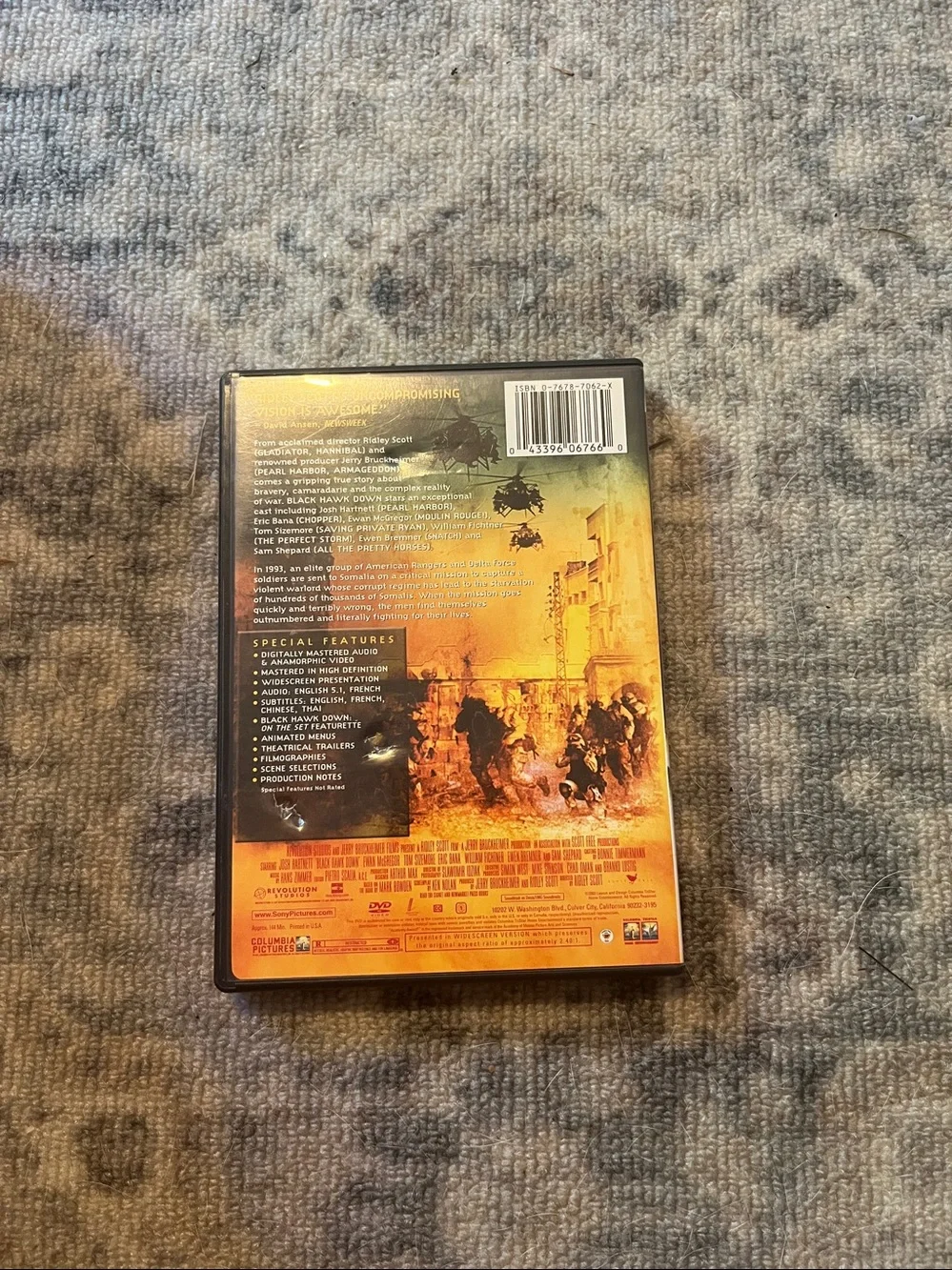 Black Hawk Down DVD - Orange / Black Cover